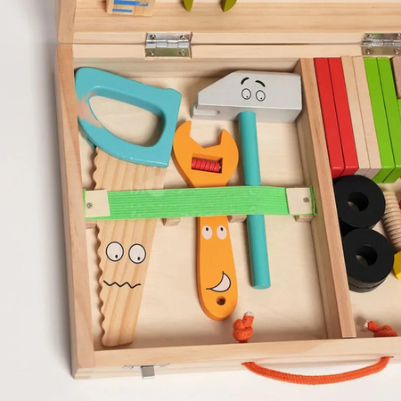 Boîte à outils en bois Montessori