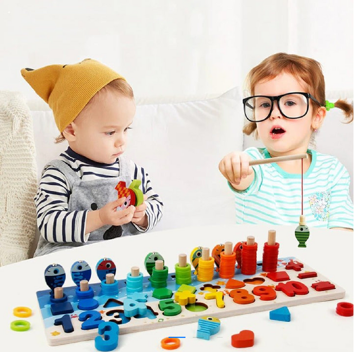 Puzzle mathématiques en bois Montessori