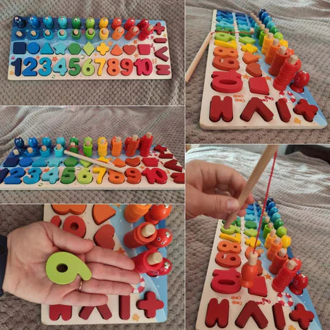 Puzzle éducatif mathématiques en bois Montessori