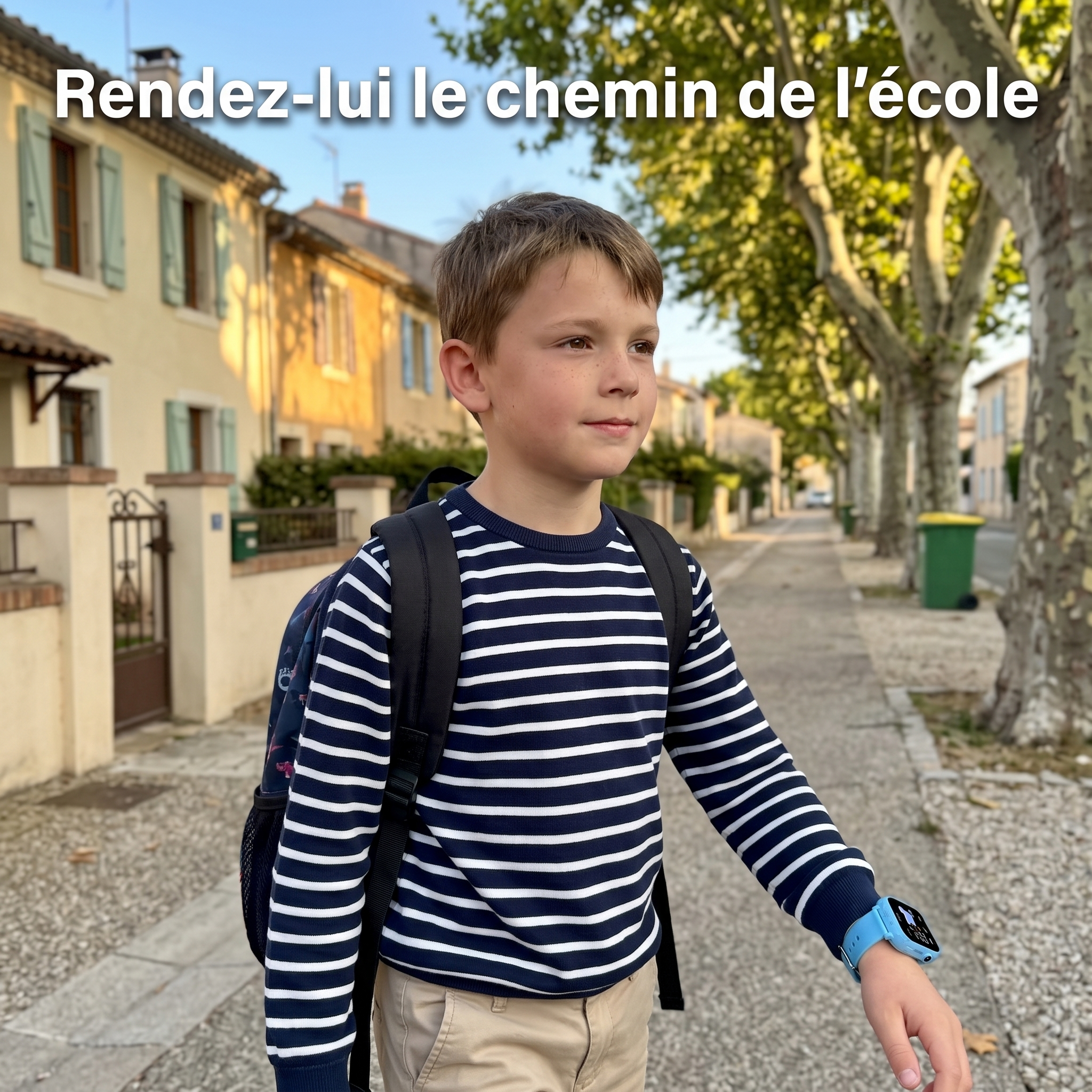 Rendez-lui le chemin de l'école : garçon qui marche seul avec sa montre Kidspot