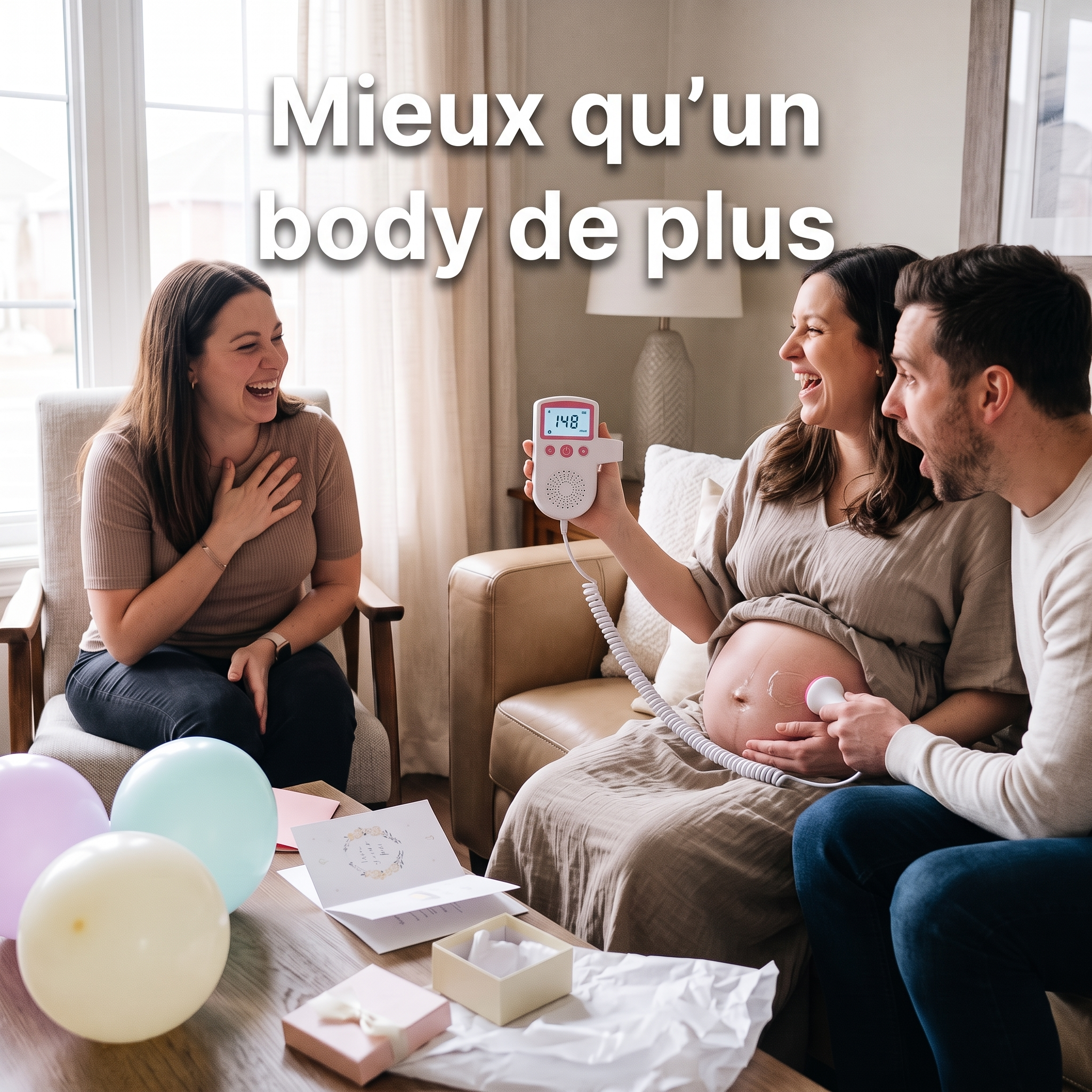 Doppler fœtal offert lors d'une baby shower